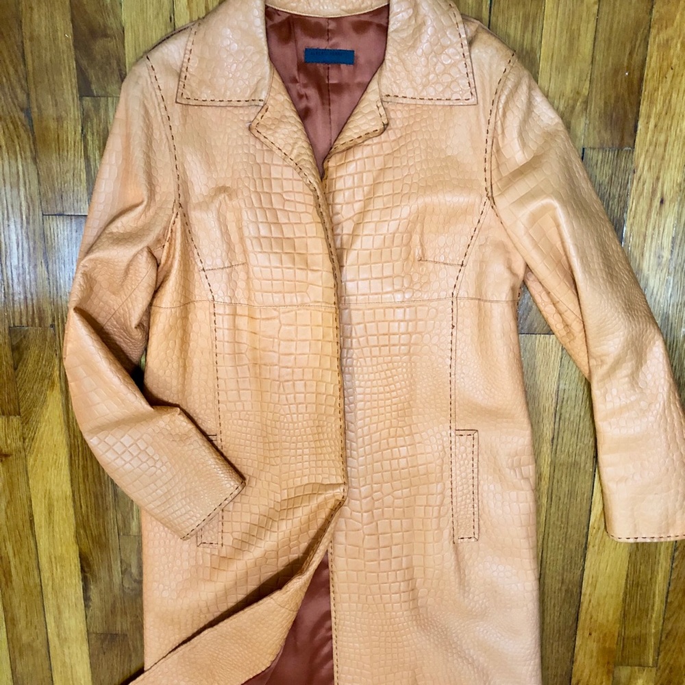 Lambskin car coat.